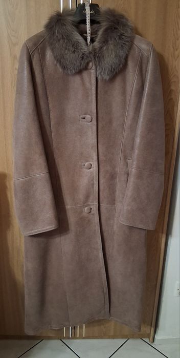 Nowy długi kożuszek z naturalnej skóry