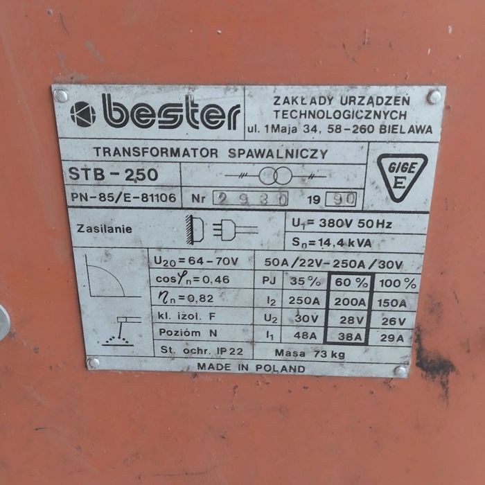 Spawarka Bester STB-250 STB250 Transformator spawalniczy 250A