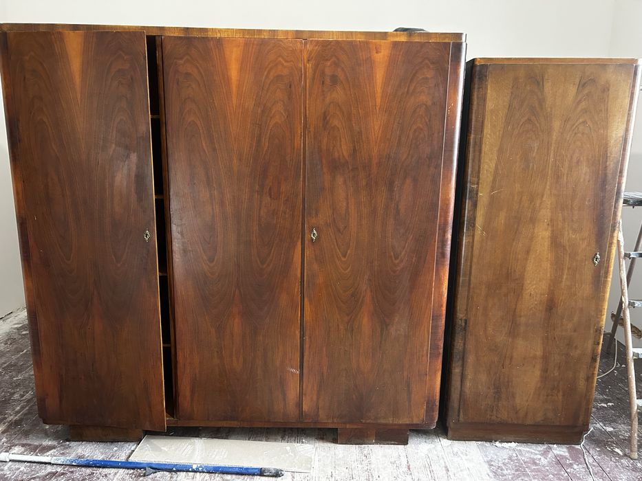 Komplet czterech szaf drewnianych z lat 50/60