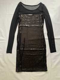 Sukienka czarna z cekinami