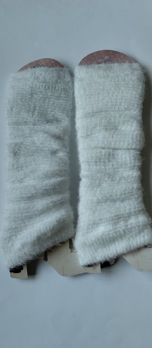 Гетри білі пухнасті жіночі теплі зимові