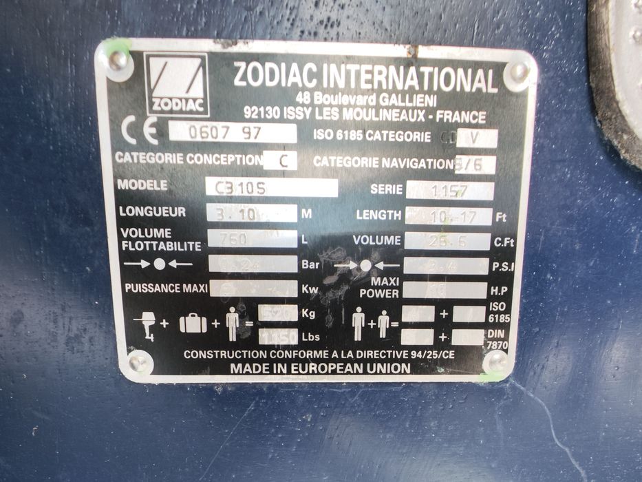 Ponton ZODIAC C310S dmuchany kil z twardą podłogą