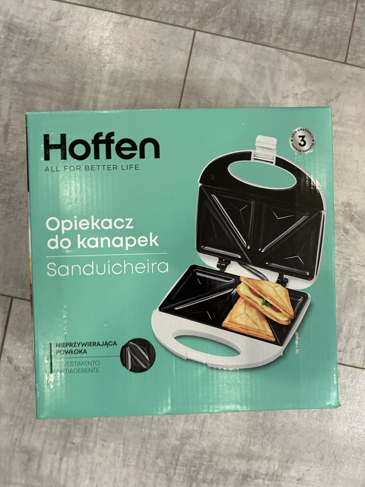 Nowy opiekacz do kanapek Hoffen gwarancja bialy