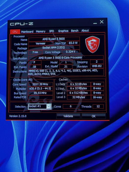 Komputer Ryzen 5600 Rx 9060xt 32Gb ddr4 1tb ssd B550