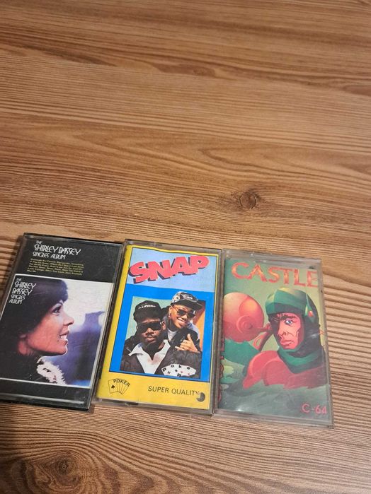 Zestaw 3 kaset magnetofonowych commodore castle, Snap, Shirley Bassey