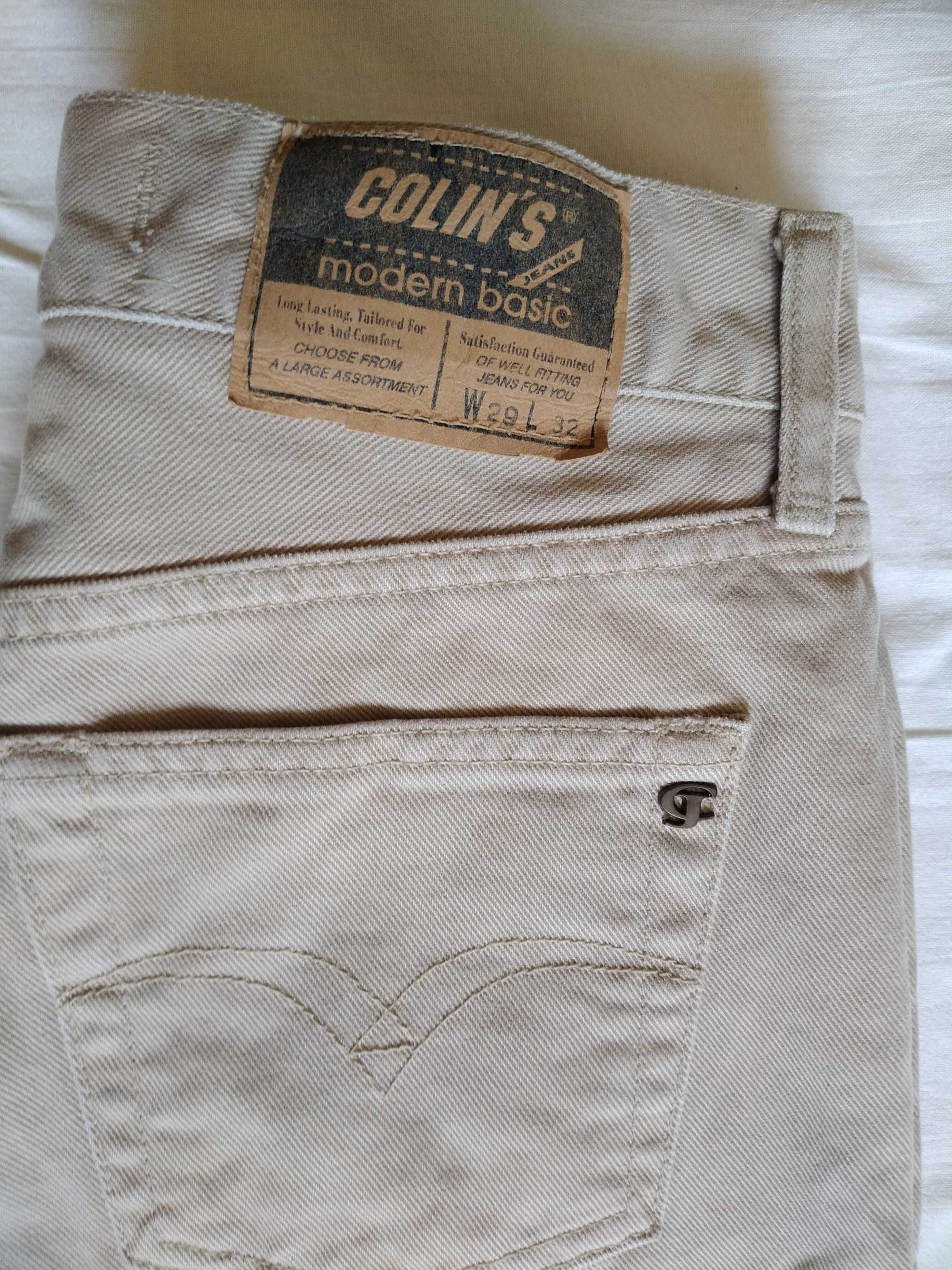 Джинсы подростковые  COLIN'S, плотные, бежевые L-42.