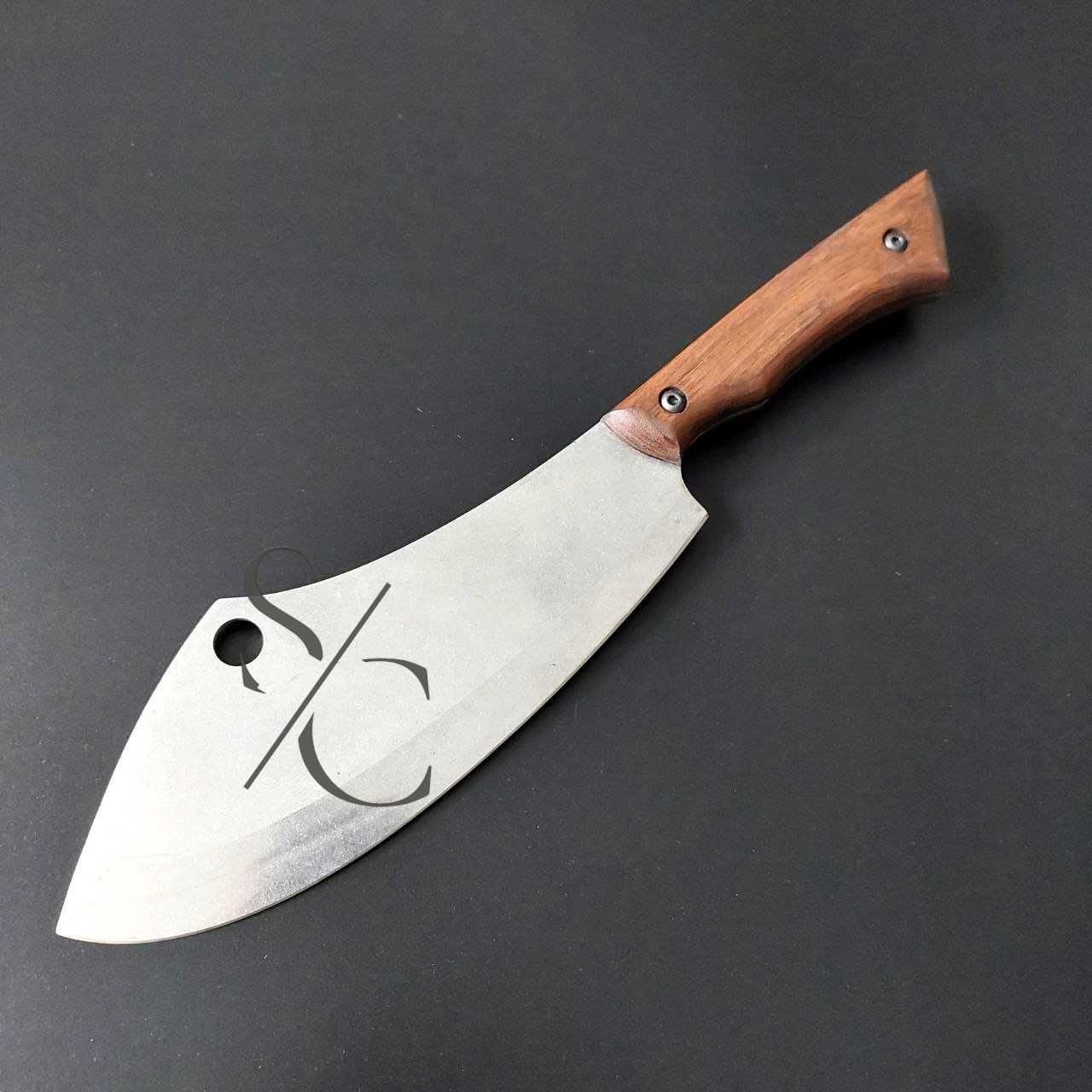 Універсальний кухоний ніж"Клевер", кухонный нож тяпка, серб