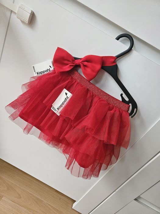 Zestaw walentynki kappahl tiulowa spodnica opaska czerwona 74/80