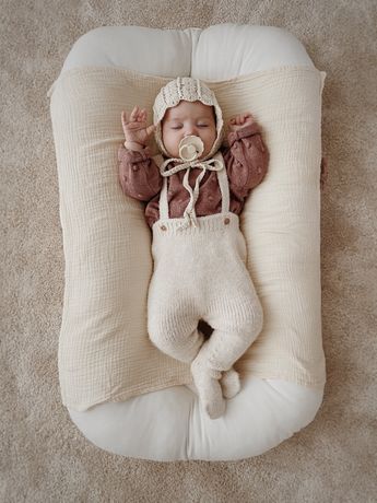 Kokon Fizjo niemowlęcy niemowlęce gniazdko Huggles Snuggle me organic