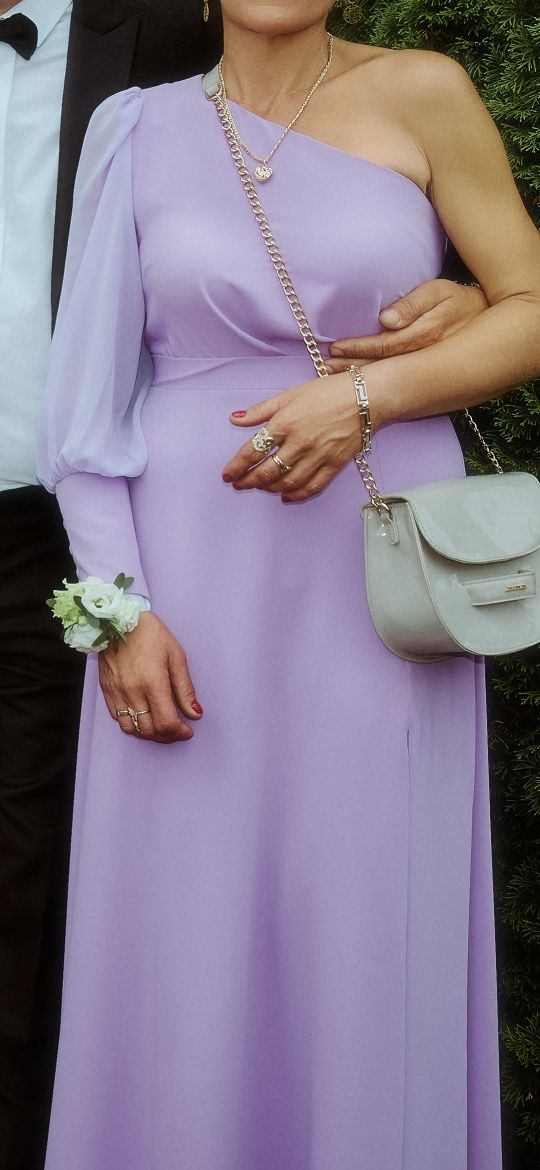 Sukienka długa maxi liliowa fioletowa wesele