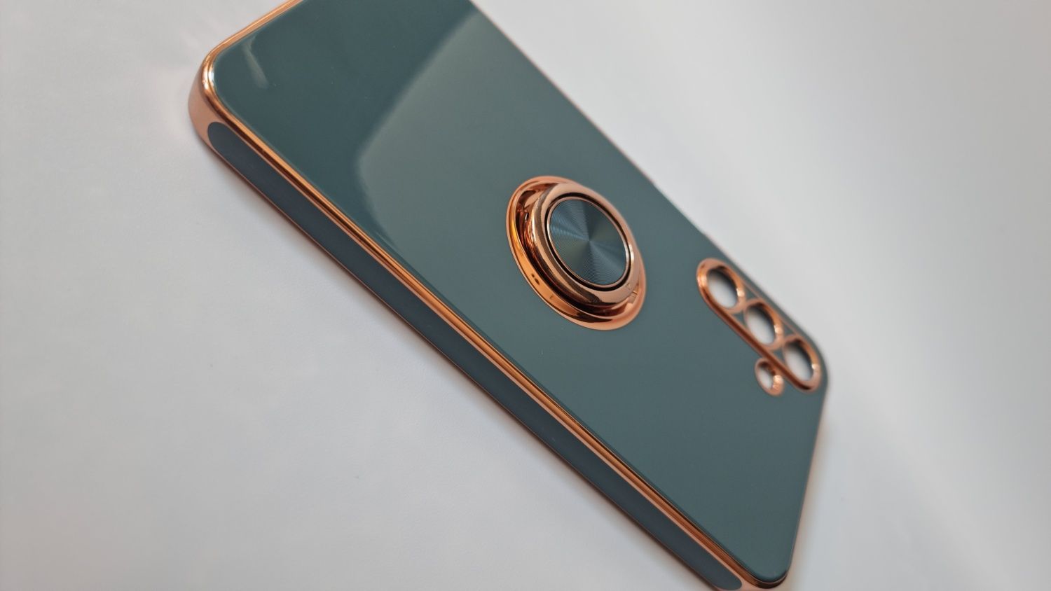 Etui do Samsung Galaxy A15 z pierścieniem i szkłem hartowanym