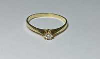 Złoty pierścionek z diamentem 585 14K 1,72g Certyfikat /LOMBARD/Raków