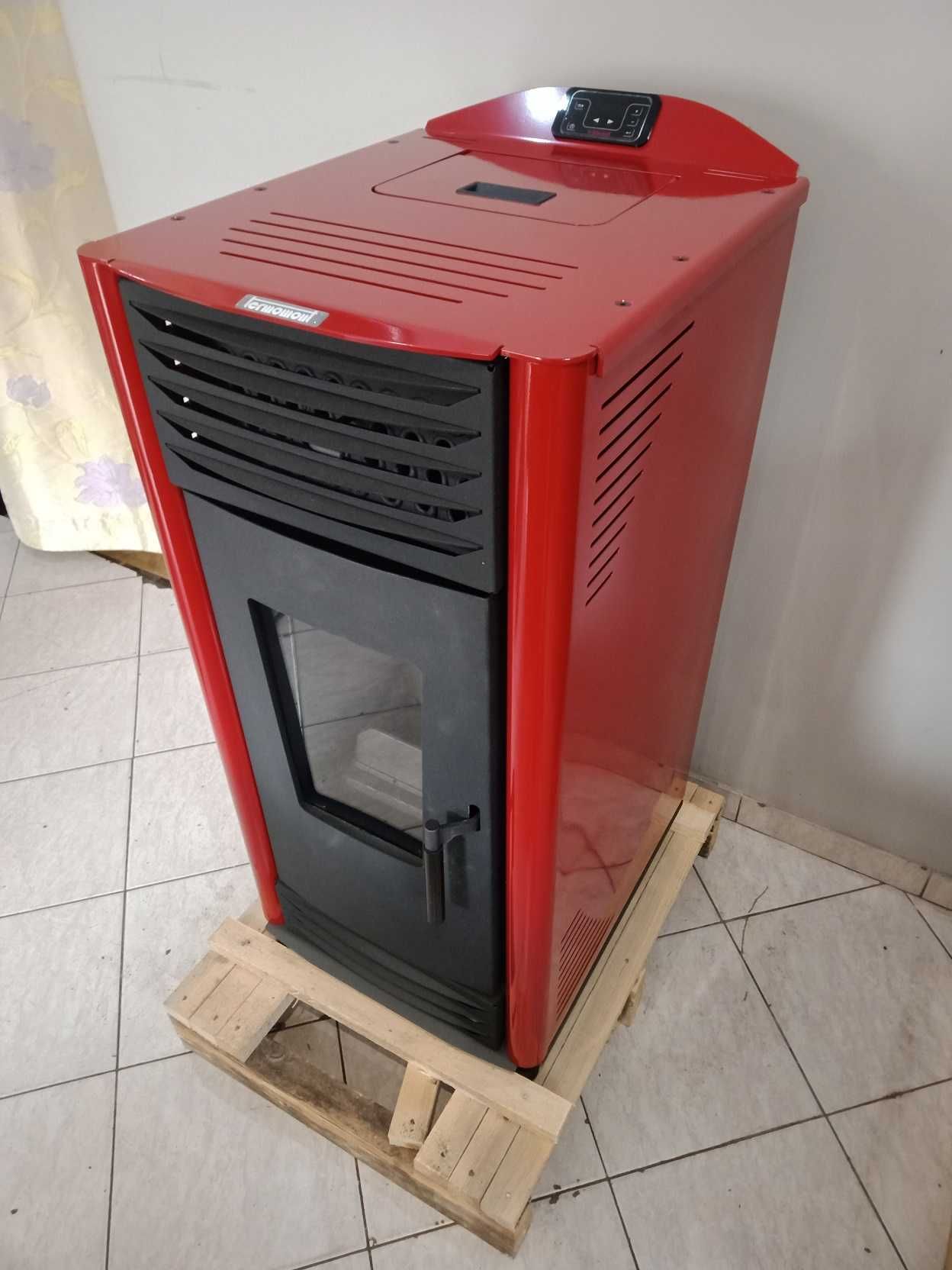 HELENA piec kominkowy, kominek na pellet 8 kW. - czerwony