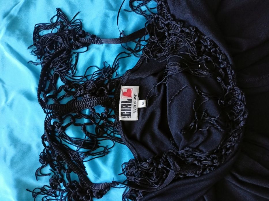 Czarna sukienka maxi, wakacyjna boho M.