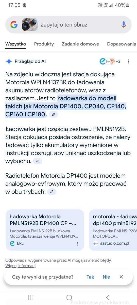 Ładowarka motorola