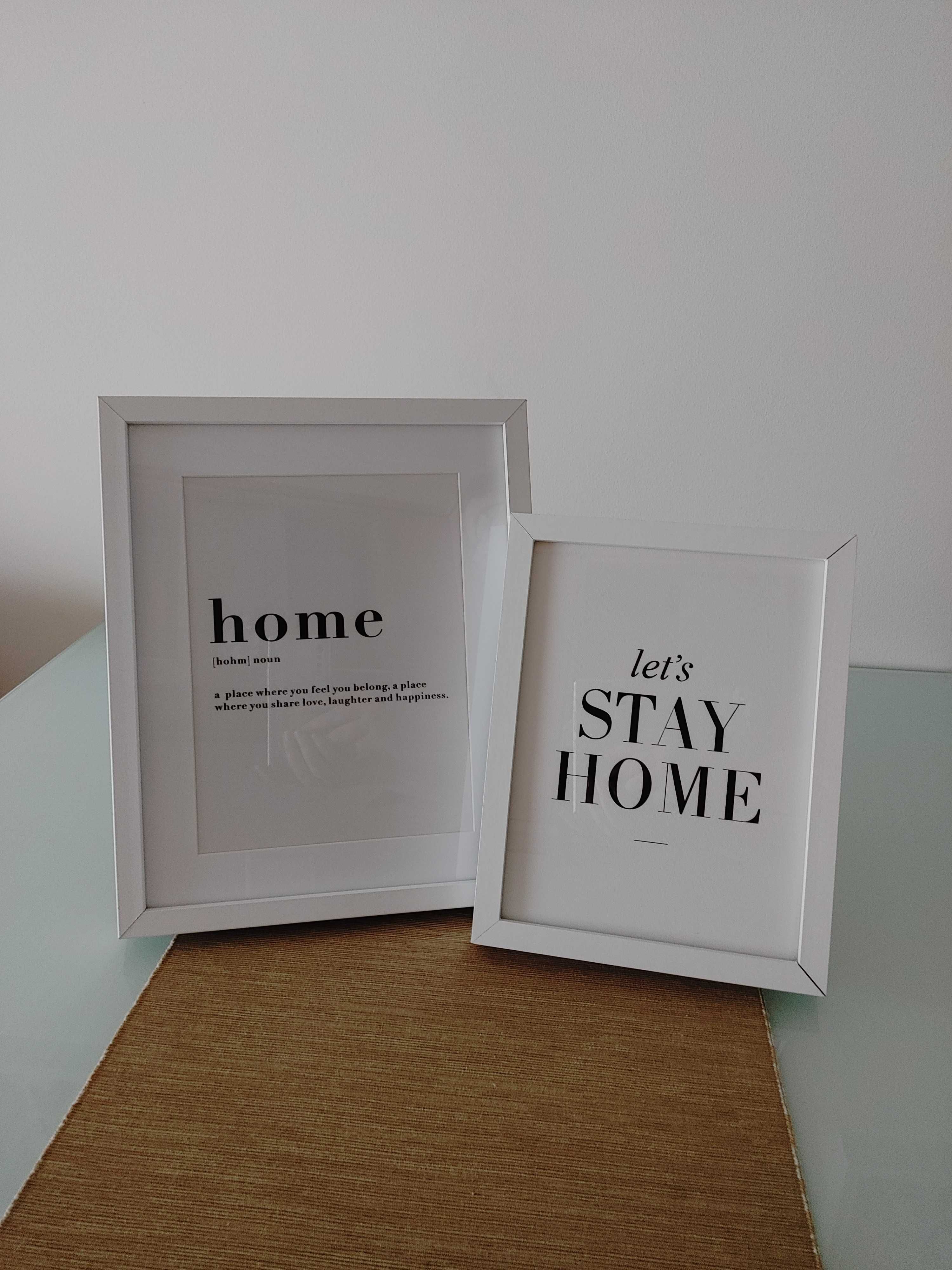 Conjunto 2 molduras brancas com posters
