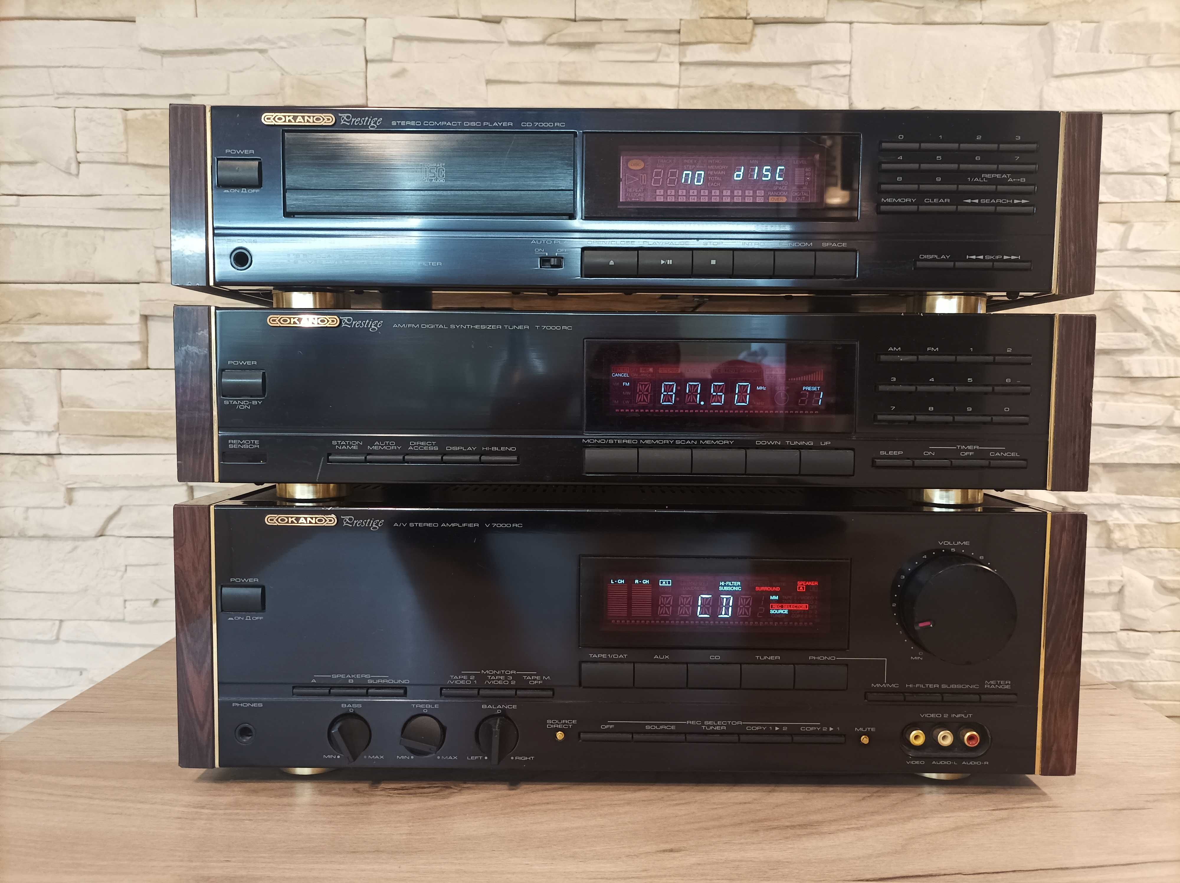 Wieża okano Prestige 700 amplituner drewno lata 80
