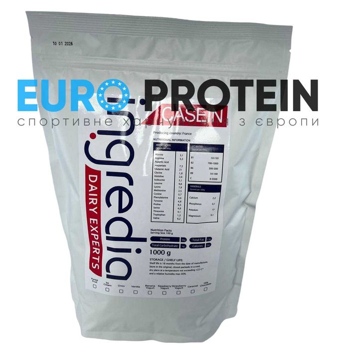 Міцелярний Казеїн Ingredia Group 90%, ( Казеин) Франція, 1000 г !