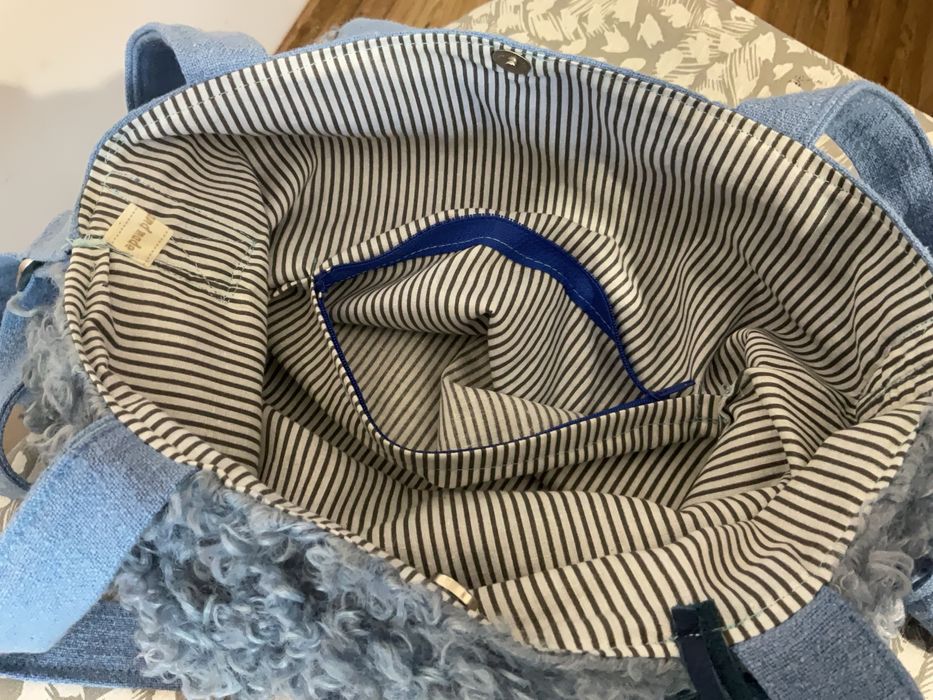 Niepowtarzalna torba shoperka w niebieskich tonacjach