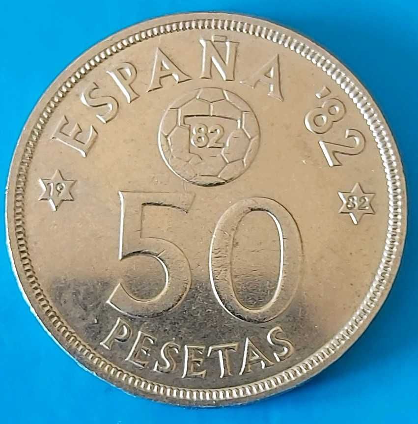 50 Pesetas de 1980 com *82* na estrela,  Espanha.82