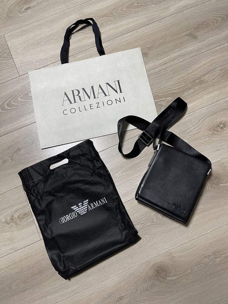 Чоловіча сумка маленька на ремені Armani