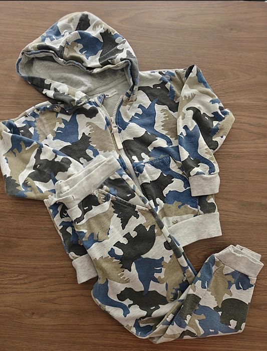 Dres chłopięcy moro komplet dresowy bluza spodnie dresy 110 116