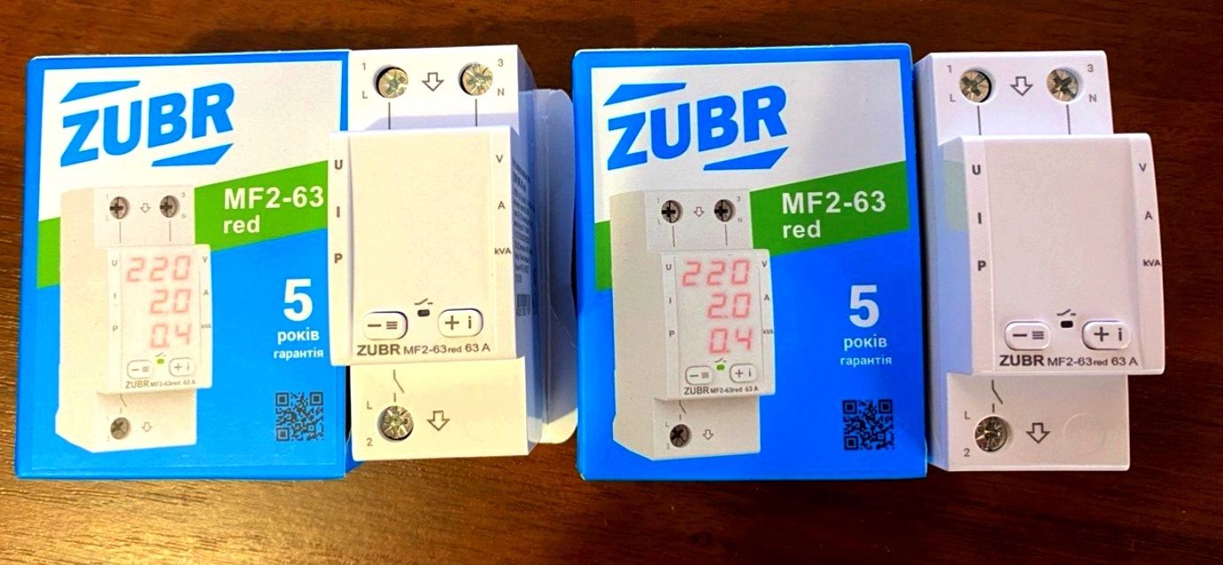 Реле напруги мультифункціональне ZUBR MF2-40,50,63 red