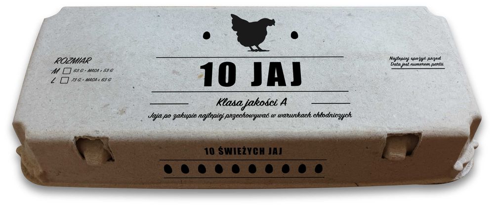 Wytłaczanki do jaj na 10 sztuk ML nowe, FV