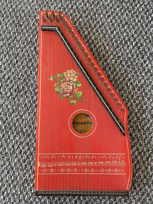 Instrument muzyczny cymbały cytra drewniana niemiecka