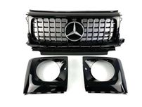 Решетка радиатора mercedesG W463 18-22год.GTстиль(Chome Black)+Окуляры
