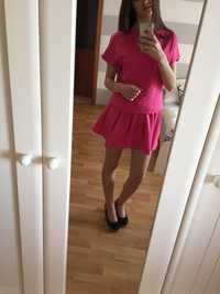 Różowa dresowa sukienka