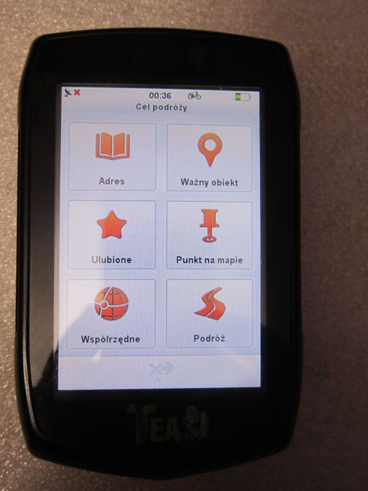 Nawigacja Rowerowa Teasi ONE wada urwana końcówka przycisku włącznika