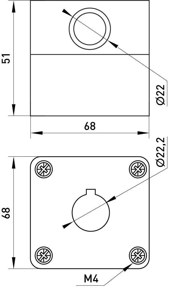 Kaseta sterownicza obudowa pod jeden przycisk fi22mm
