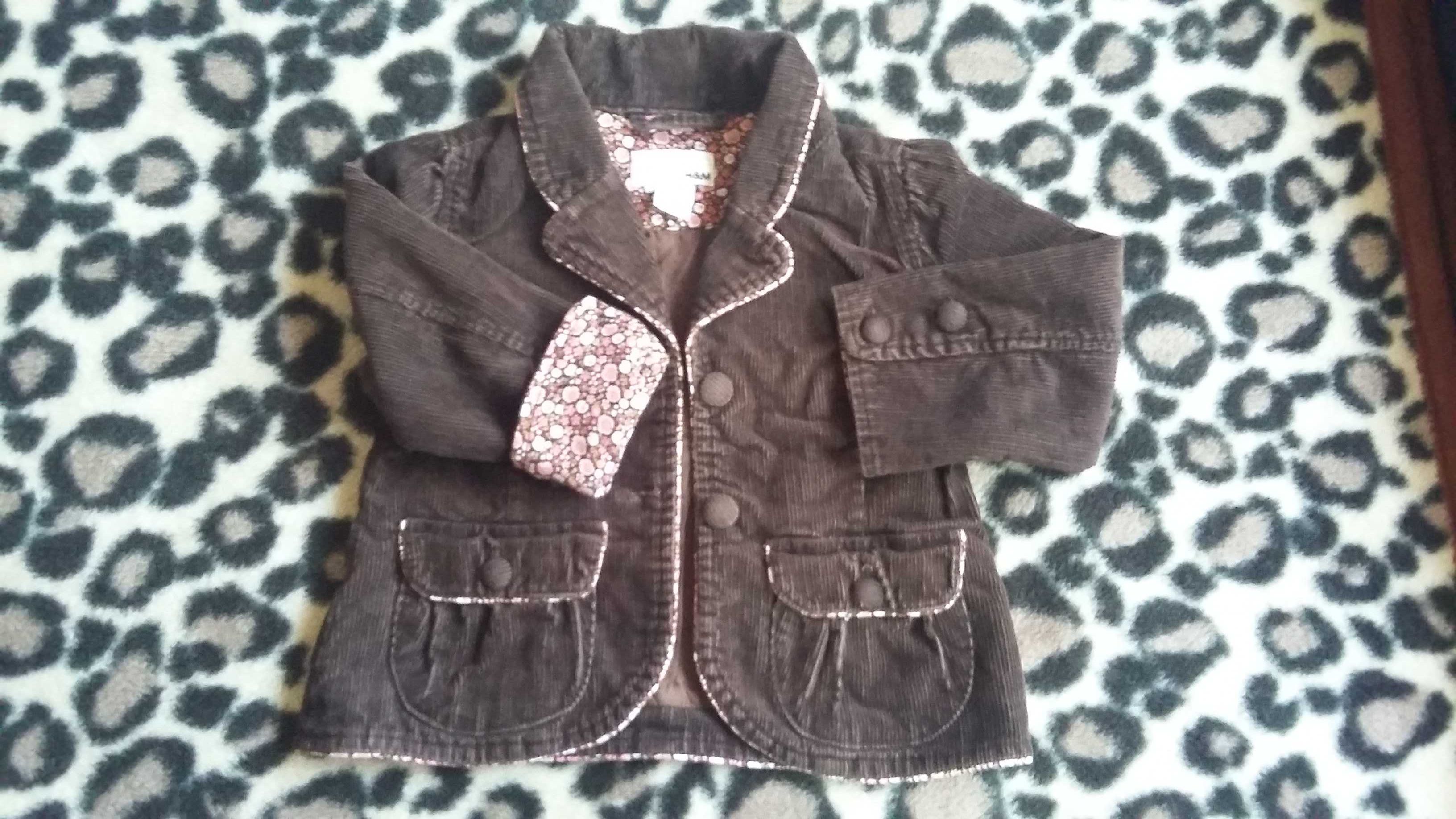 Kurteczka / marynarka H&M 86 cm brązowa sztruksowa