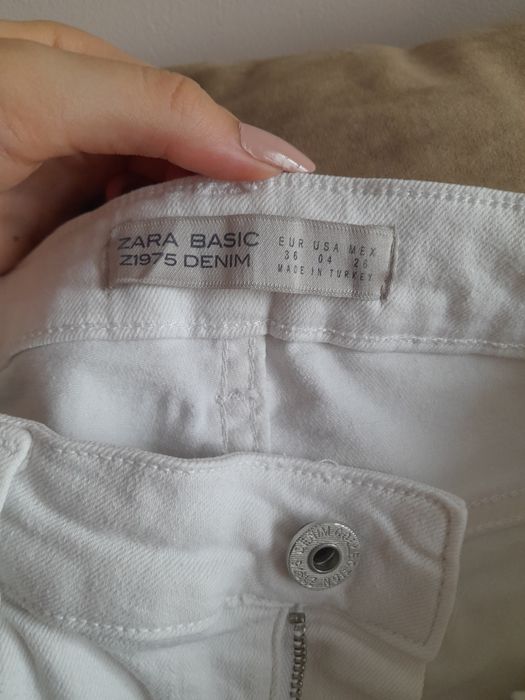 Spodnie białe zara 36