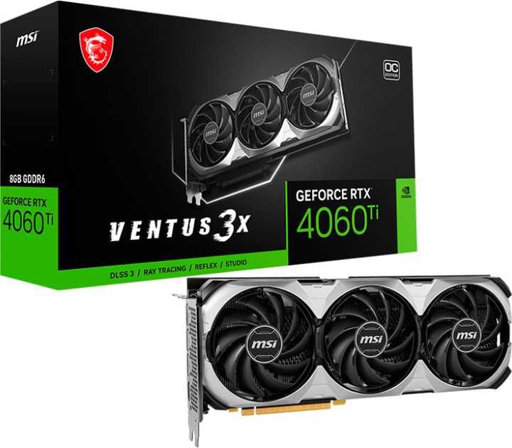 Відеокарта MSI GeForce RTX 4060 Ti VENTUS 3X OC 16GB GDDR6 (3060,5060)