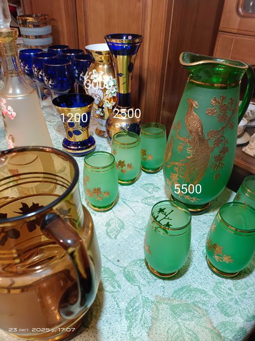 Цветной хрусталь, стекло. Чехия смальта .