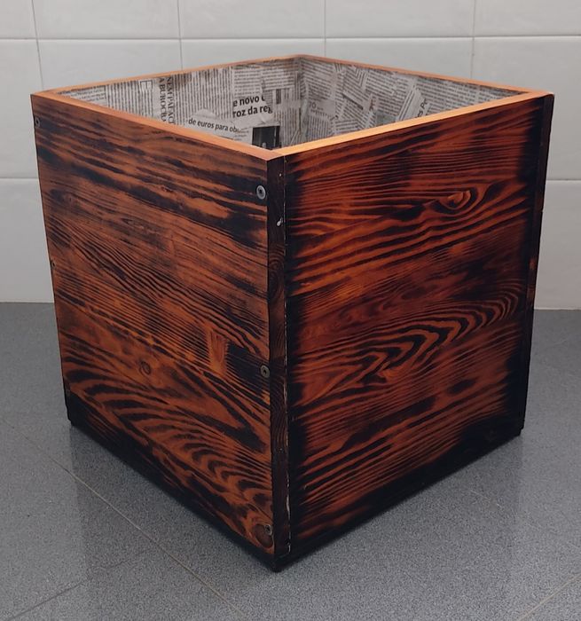 Caixa de madeira para discos vinil