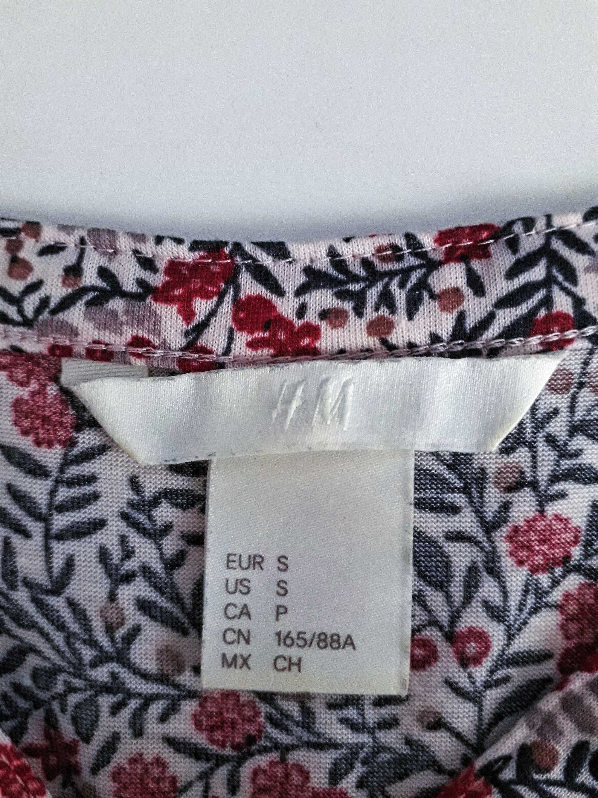 Blusa cor-de-rosa com padrão floral (tam. S/M)