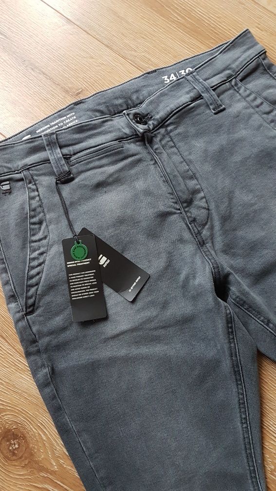 G-Star Raw Iron black superstretch skinny chino męskie spodnie dżinsy