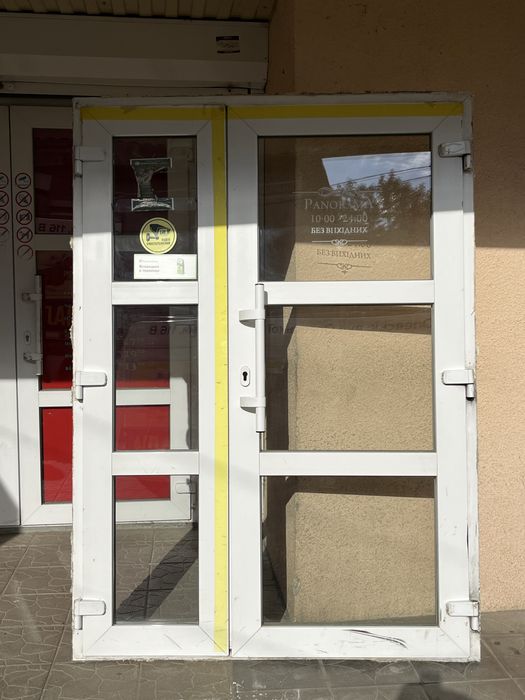 Металопластикові двері подвійні розмір 1400/1970