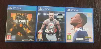 Fifa 22, UFC 3, Call of duty black ops gry ps4