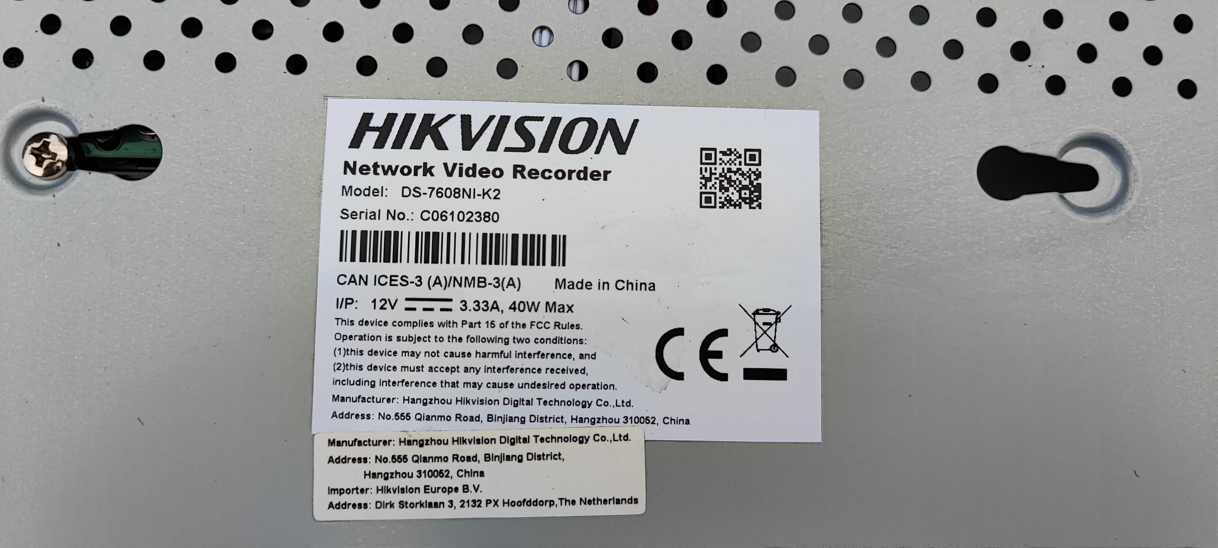 Hikvision DS-7608NI-K2 Rejestrator 8-kanałowy NVR, 2xHDD