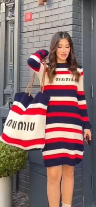 Komplet Miu Miu sukienka Shopper torba nowy! M/LM