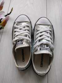 Trampki Converse 30 srebrne brokatowe stan idealny