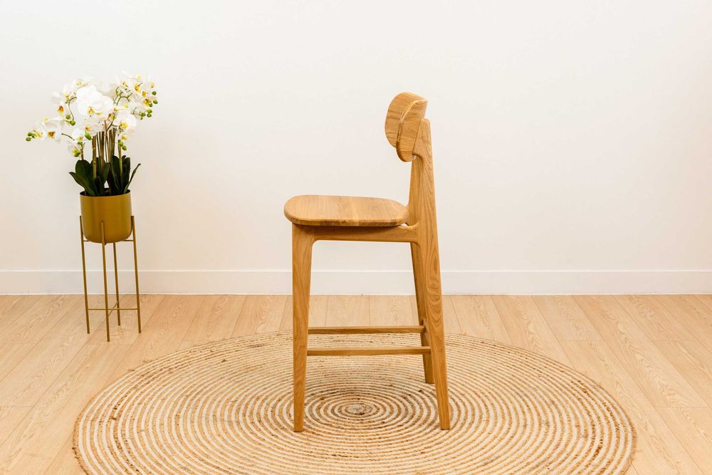 Krzesło dębowe barowe hoker z drewna dębowegо, drewniane krzesła