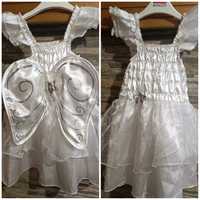 Нарядное  детское белое платье 1-2года Маленький Ангел