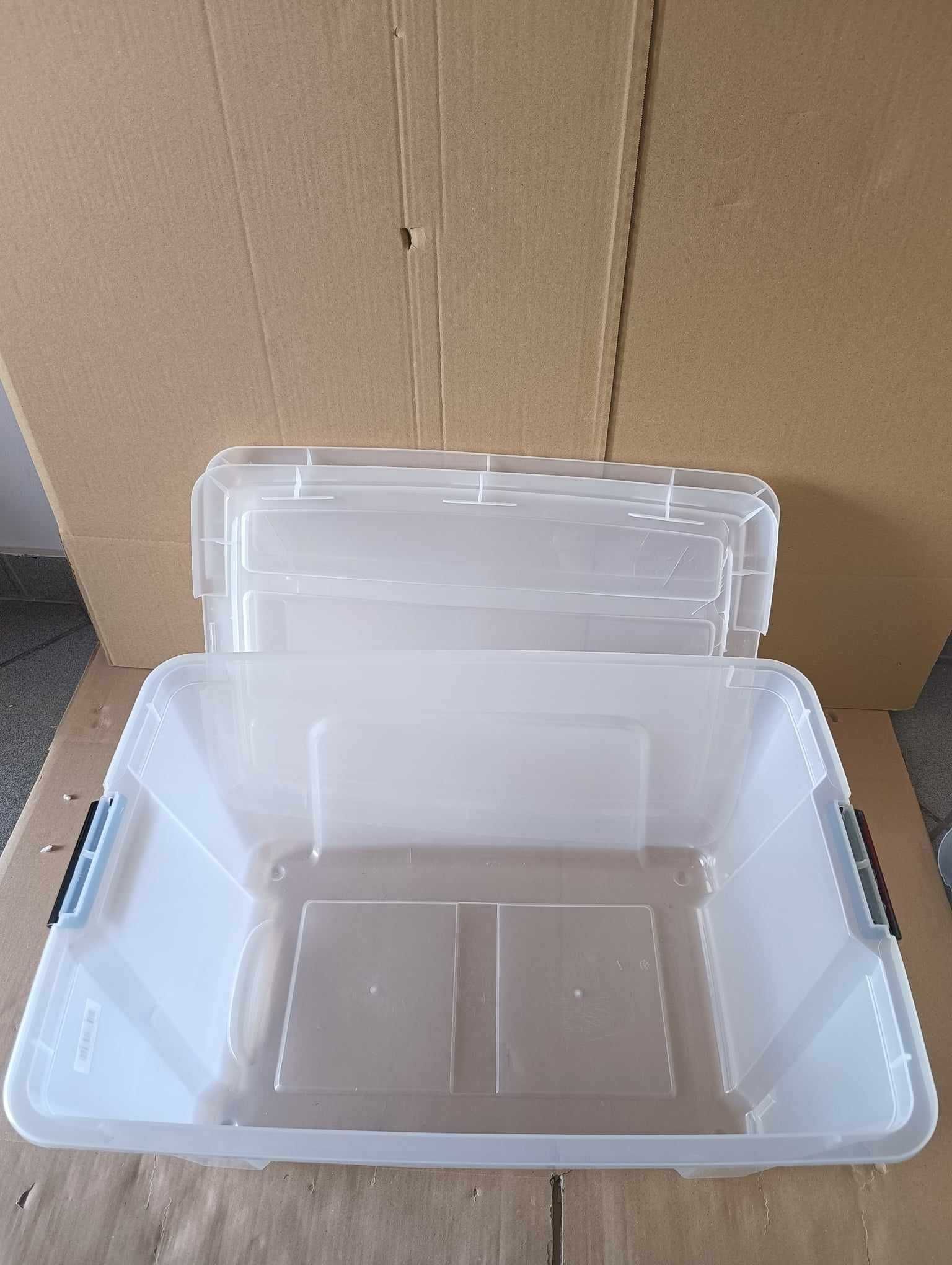 Iris Ohyama, Plastikowe pudełko z pokrywą i klipsami zamykającymi 60 L