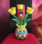 Kwiaty Tulipany z wazonem origami modułowe 3d