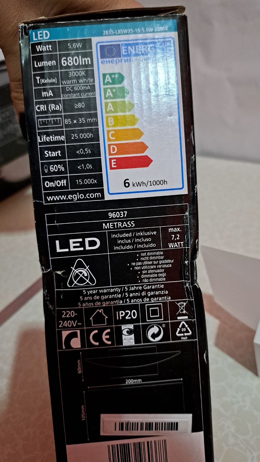 Kinkiet LED  eglo 96037
